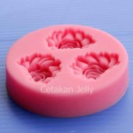Cetakan Silikon Rose Bloom 3 cav Fondant