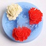 Cetakan Silikon Rose Bloom 3 cav Fondant