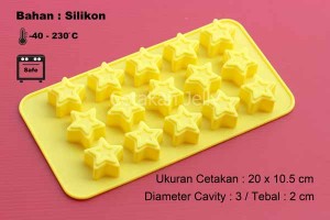 Cetakan Silikon Coklat Puding Star 15 cav – Kuning