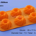 Cetakan Silikon Puding Kue Bundt 6 cavity