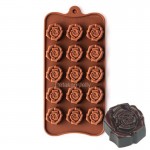 CJ Cetakan Silikon Coklat Puding Mini Rose 15 Cav II