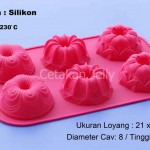 Cetakan Silikon Puding Kue Queen Mix 6 cav