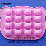 Cetakan Silikon Coklat Puding Rilakkuma 16 Cavity