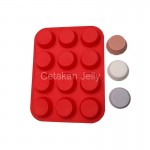 CJ Cetakan Silikon Puding Kue Round Cupcake 12 cav