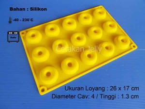 Cetakan Silikon Coklat Puding Donat 15 cavity