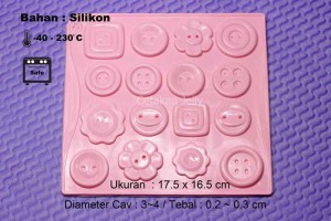 Cetakan Silikon Coklat Kancing 16 cav