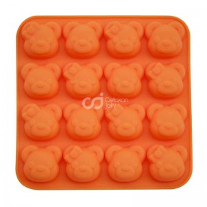 CJ Cetakan Silikon Coklat Puding Bear Couple 16 cav