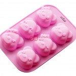 CJ Cetakan Silikon Kue Puding Med. Bear Couple 6 cav