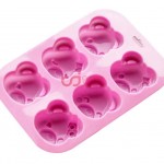 CJ Cetakan Silikon Kue Puding Med. Bear Couple 6 cav