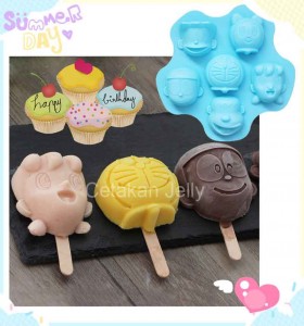 Cetakan Silikon Puding Kue Doraemon, Nobita & Friends
