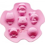 CJ Cetakan Silikon Kue Puding Medium Cartoon Character 6 cav II