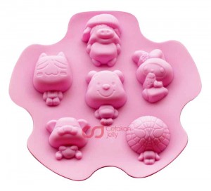 CJ Cetakan Silikon Kue Puding Medium Cartoon Character 6 cav II