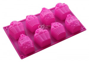 CJ Cetakan Silikon Kue Puding Medium Cupcakes 8 Cav
