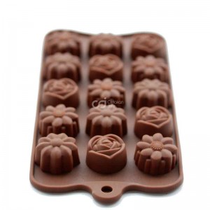 CJ Cetakan Silikon Coklat Puding Mini Mix Flower 15 Cav I