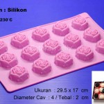 Cetakan Silikon Coklat Puding Rose 15 cavity I