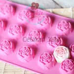 Cetakan Silikon Coklat Puding Rose 15 cavity I