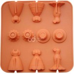CJ Cetakan Silikon Coklat Puding Woman Dress