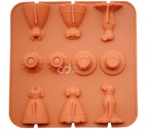 CJ Cetakan Silikon Coklat Puding Woman Dress
