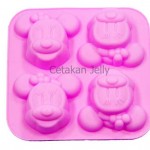 Cetakan Silikon Kue Puding Minie Mouse 4 cavity