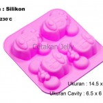 Cetakan Silikon Kue Puding Minie Mouse 4 cavity