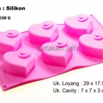Cetakan Kue Puding Medium Style Heart 6 cav
