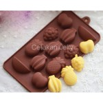 Cetakan Silikon Coklat Puding Mini Fruit 11 cav