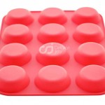 CJ Cetakan Silikon Puding Kue Round Cupcake 12 cav