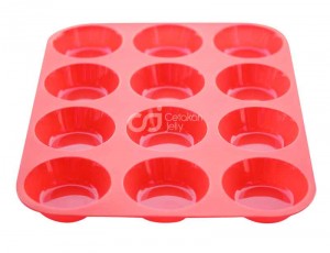 CJ Cetakan Silikon Puding Kue Round Cupcake 12 cav