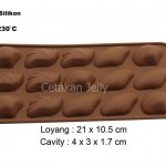 Cetakan Silikon Coklat /Puding Shell 15 cav II