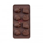 Cetakan Silikon Coklat Puding Transportation 8 cavity