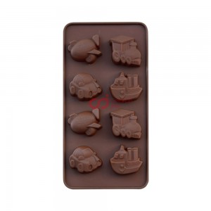 Cetakan Silikon Coklat Puding Transportation 8 cavity