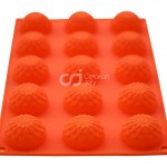CJ Cetakan Silikon Coklat Puding Dahlia 15 cavity