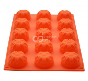 CJ Cetakan Silikon Coklat Puding Sunflower 15 cavity