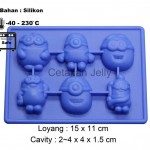 Cetakan Cokelat Puding Minion 6 cav