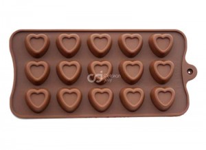CJ Cetakan Silikon Coklat Puding Sweet Heart 15 cavity