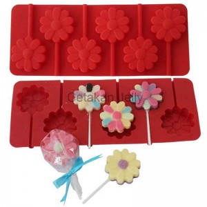 Cetakan Silikon Coklat Permen Lolipop Flower
