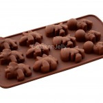 Cetakan Silikon Coklat Puding Mini Dino 12 cav
