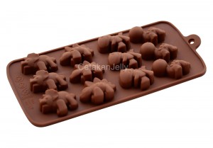 Cetakan Silikon Coklat Puding Mini Dino 12 cav
