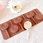 Cetakan Silikon Coklat Permen Lolipop Bulat