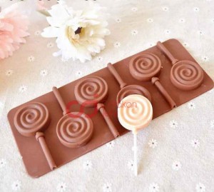 Cetakan Silikon Coklat Permen Lolipop Bulat