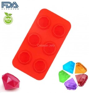 CJ Cetakan Es Coklat Puding Diamond 6 cav Silikon