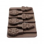 Cetakan Coklat Permen Christmas Tree Lolipop Silikon