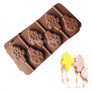 Cetakan Coklat Permen Christmas Tree Lolipop Silikon