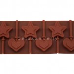CJ Cetakan Coklat Permen Love Star Lolipop Silikon