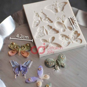 CJ Cetakan Fondant Clay Butterfly 6 cav