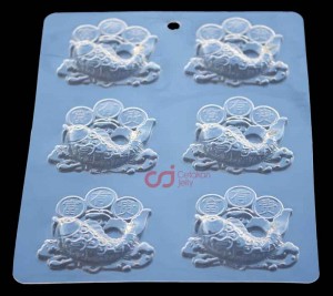 CJ Cetakan Coklat Lucky Fish 6 cav Plastik