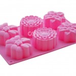 CJ Cetakan Silikon Kue Puding Flower Mix 6 cavity
