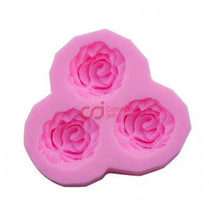CJ Cetakan Clay Fondant Medium Rose Bud 3 cav