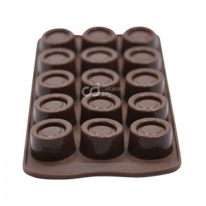 CJ Cetakan Silikon Coklat Puding Mini Cylinder 15 cav