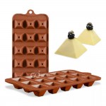 CJ Cetakan Silikon Coklat Puding Pyramid 15 cav